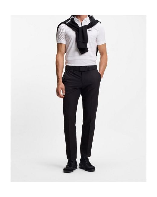 Boss White Slim-Fit Polo Shirt for men