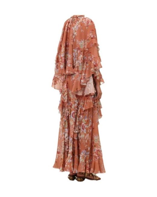 Zimmermann White Awaken Ruffle Floral Printed Blouse