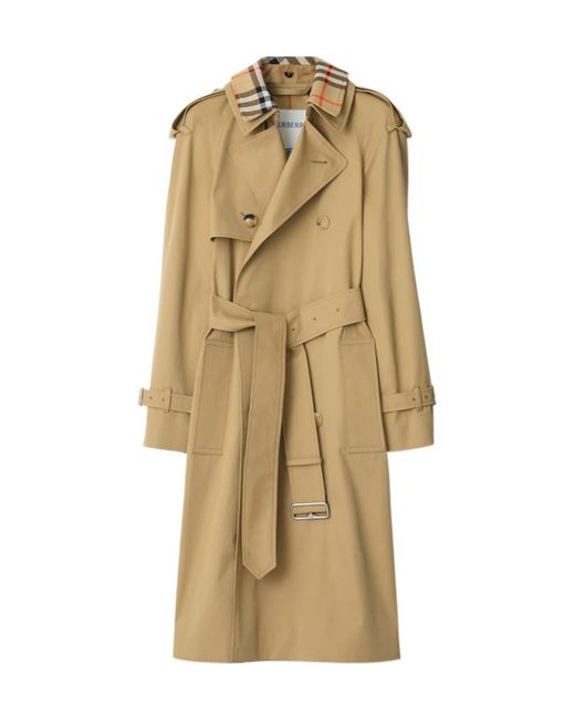 Burberry Natural Double Breasted Belted Trench Coat