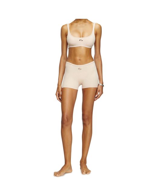 DIESEL Natural Chelsea-Utlt Logo Cut-Out Sports Bra