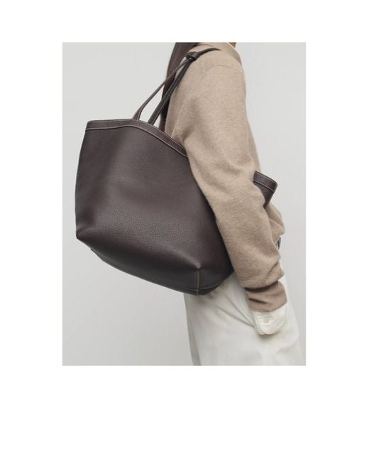 The Row Black Park Three Stitch Tote Bag