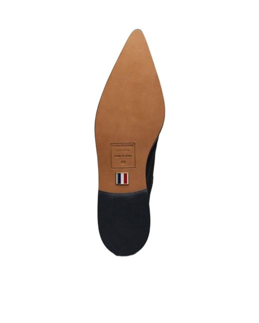 Thom Browne Black Pointed -Toe Leather Brogues