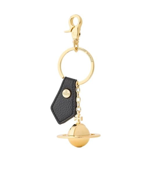 Vivienne Westwood White Planet Pendant Keychain for men