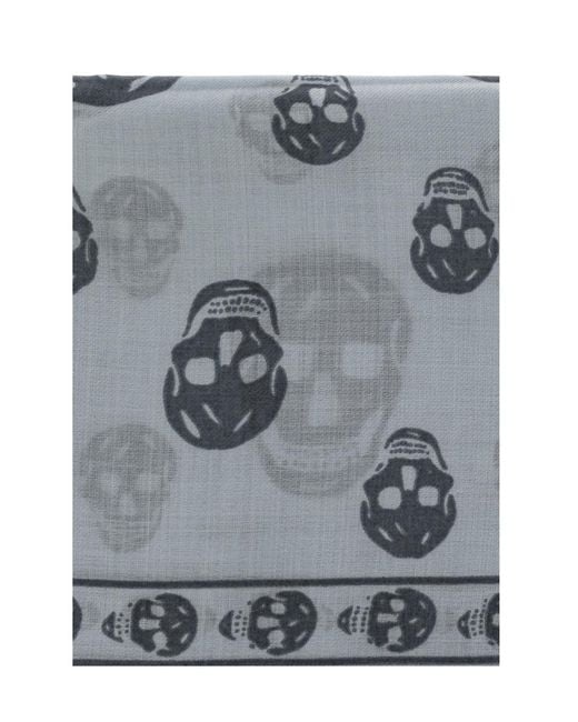 McQueen Gray Printed Scarf