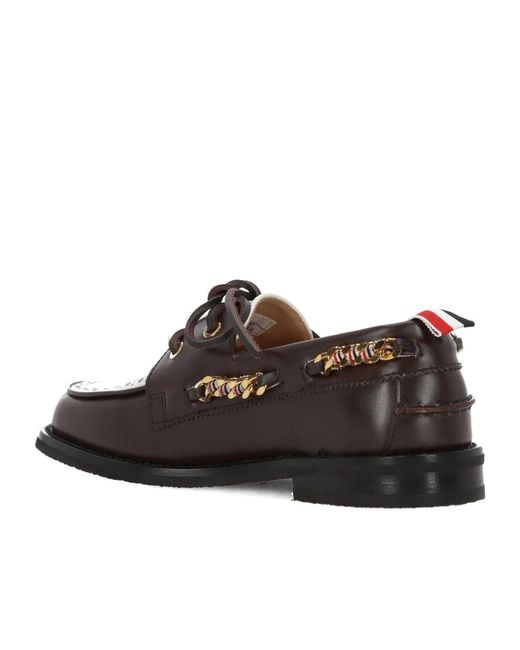 Thom Browne Brown Chain-Detailed Lace-Up Shoes