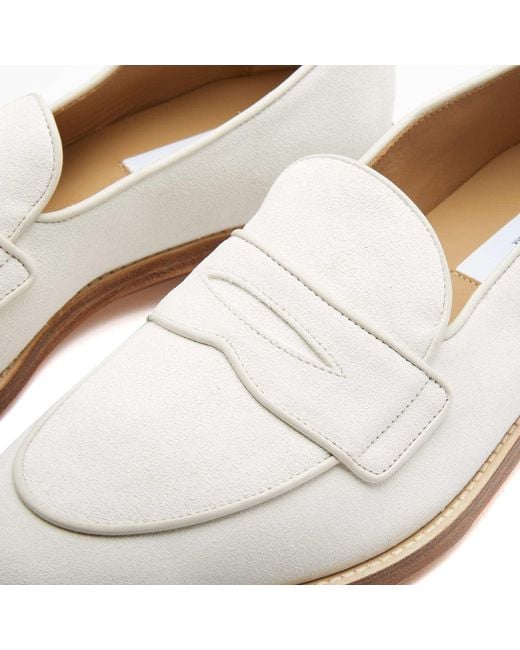 Thom Browne White Penny Loafer Shoes for men