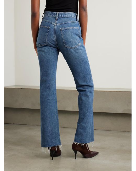 Agolde Blue High-Waisted Bootcut Denim Trousers