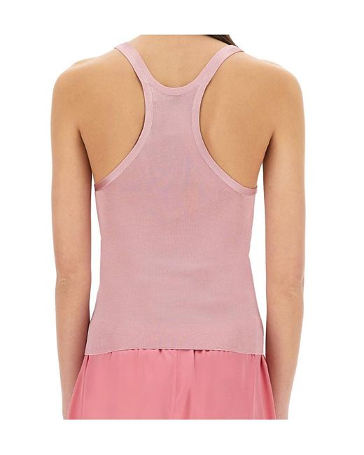 Tom Ford Pink Logo-Plaque Knitted Top