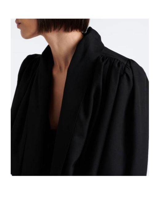 Chloé Black Gathered Cropped Faille Jacket