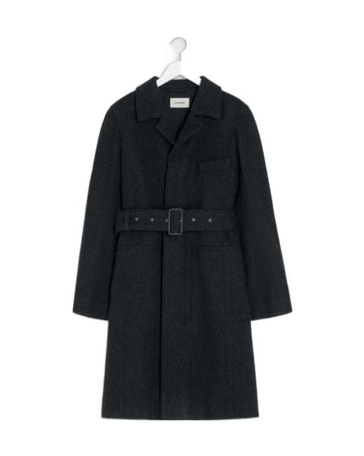 Lemaire Black Belted Tailored Coat