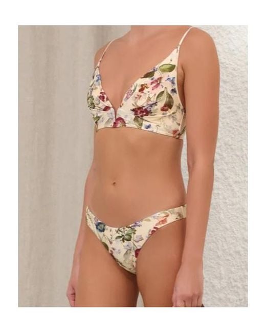Zimmermann White Patience Tuck Plunge Bikini Set