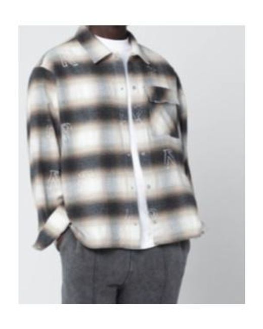 Represent Gray Checked Flannel Shirt for men