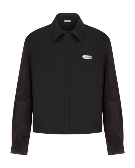 Dior Black Zip-Up Wool Coat for men