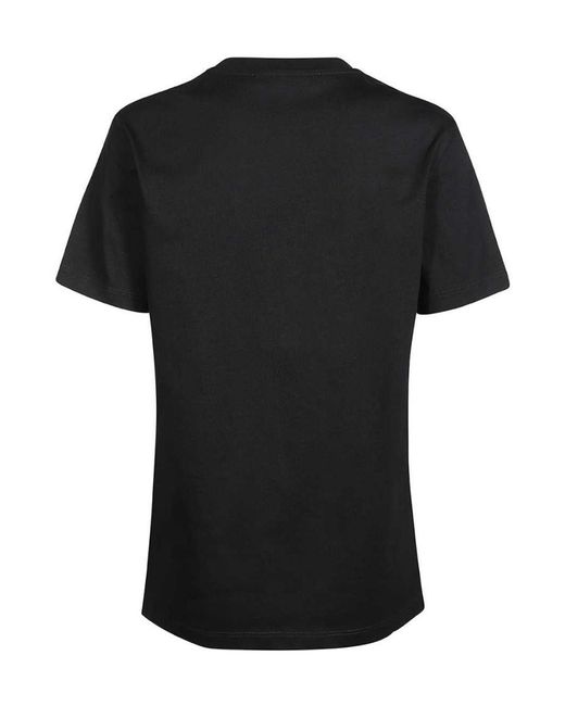 MSGM Black Graphic Printed Crewneck T-Shirt