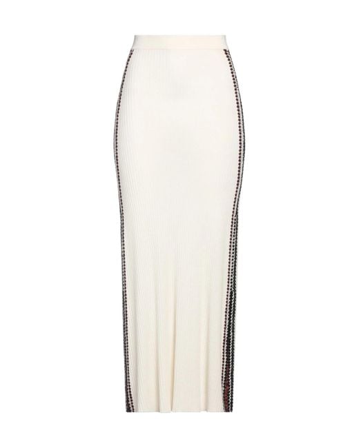 Chloé White Wool Knit A-Line Skirt
