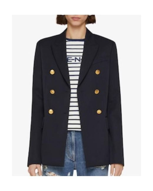Givenchy Blue Double-Breasted Long-Sleeved Blazer