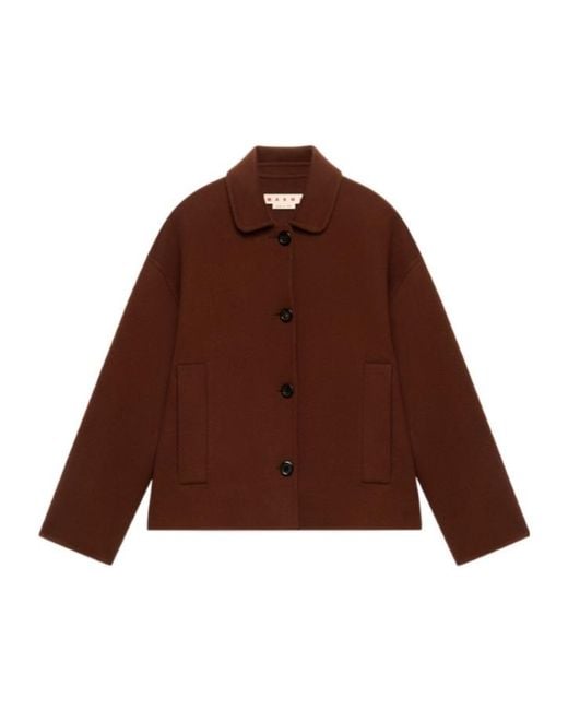 Marni Brown Wool-Cashmere Jacket
