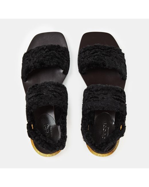 Gucci Black Solid Color Heeled Sandals