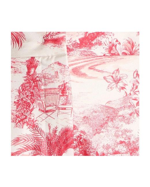 Max Mara Pink Versatile Floral Loose-Fit Long Casual Pants