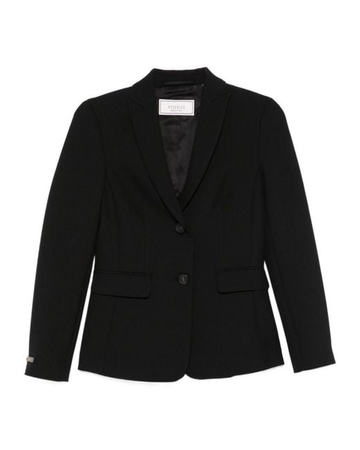 Peserico Black Single-Breasted Suit Jacket