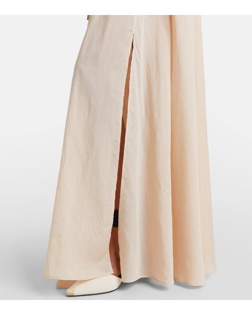 Patou Natural Striped Maxi Skirt