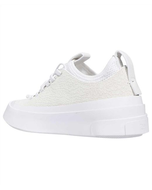 Zegna White Round Head Low-Cut Skate Shoes for men