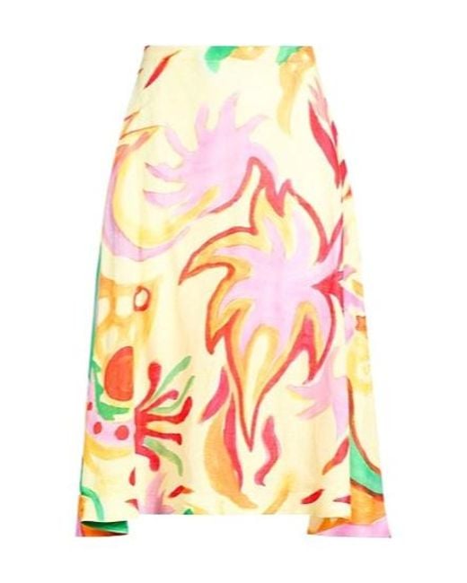 Marni White Multicolored Flared Skirt