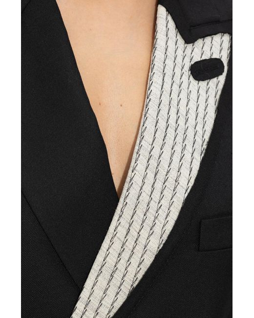 Victoria Beckham Black Double-Breasted Long Sleeved Mini Dress