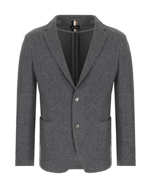 Boss Gray Single-Breasted Suit Jacket for men