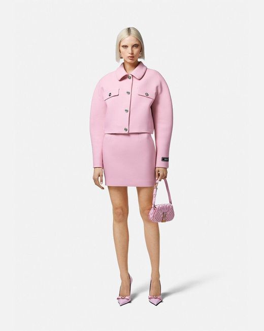Versace Pink Pleated Zipper Skirt