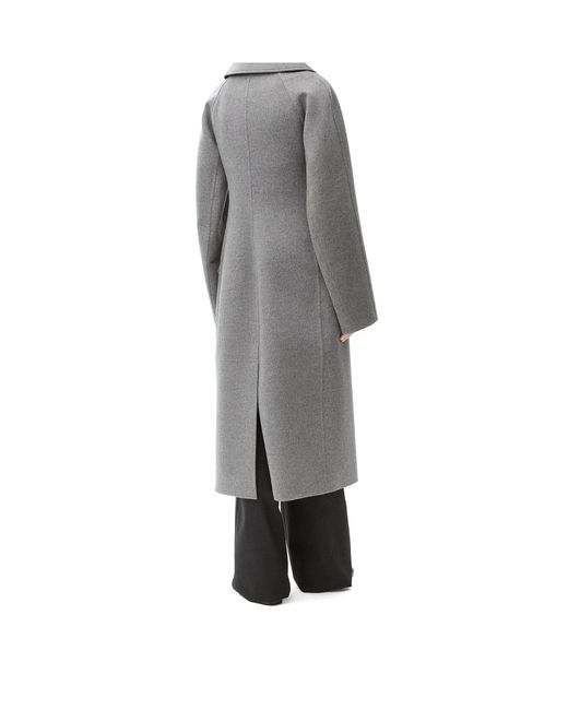 Loewe Gray Double-Breasted Coat