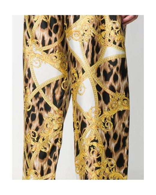 Versace Yellow Printed Casual Pants for men