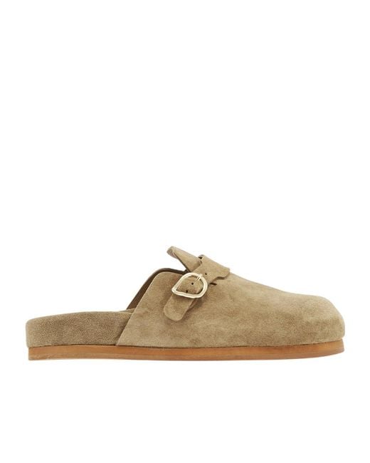 Ancient Greek Sandals Brown Solid Color Mule Clogs