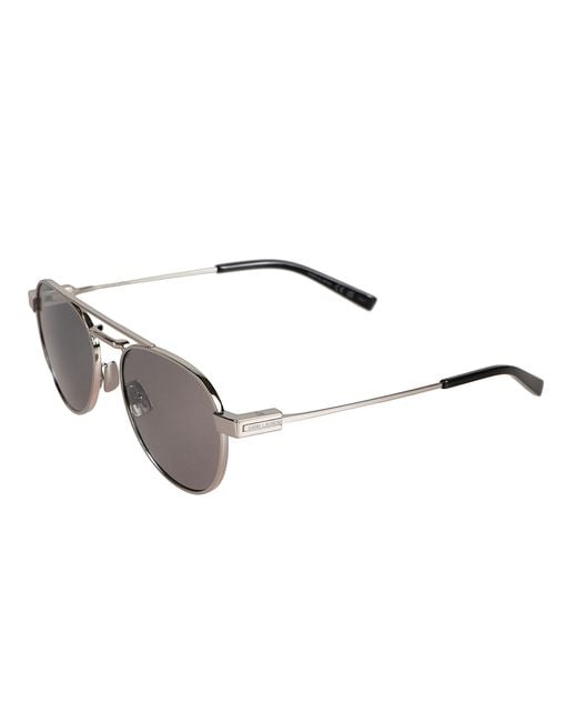Saint Laurent White Eyewear Aviator Sunglasses for men