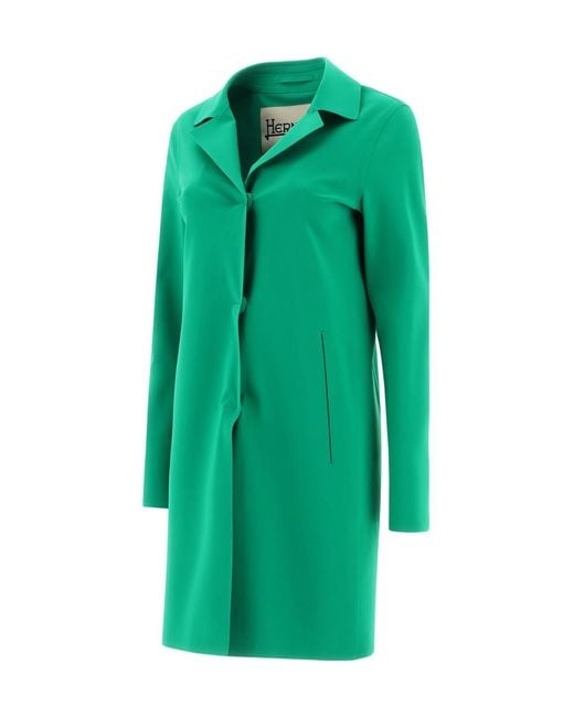 Herno Green Classic Single Breasted Coat