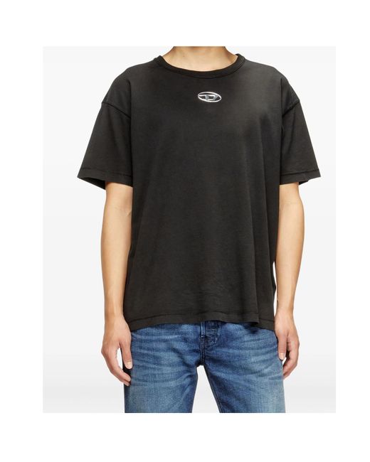 DIESEL Black T-Norm-Lod Oval D Logo T-Shirt for men