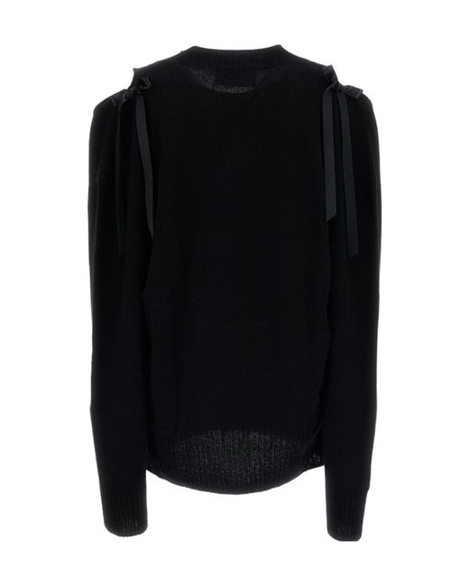 Simone Rocha Black Crew-Neck Sweater