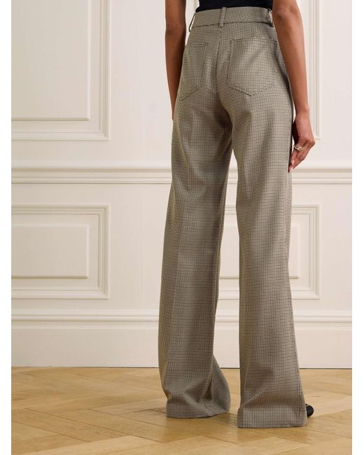 Nili Lotan Natural Houndstooth Flared Casual Pants