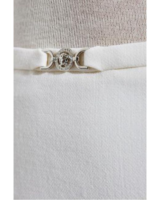 Versace White Single Slit Skirt