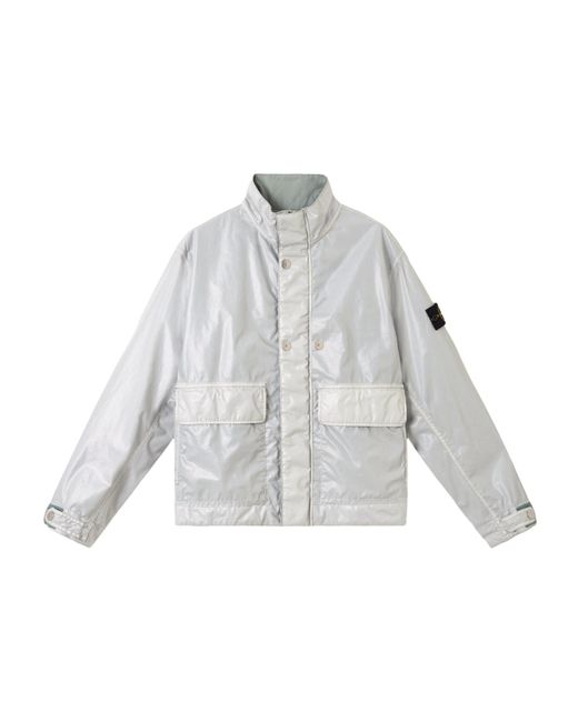 Stone Island White Compass-Badge Jacket for men