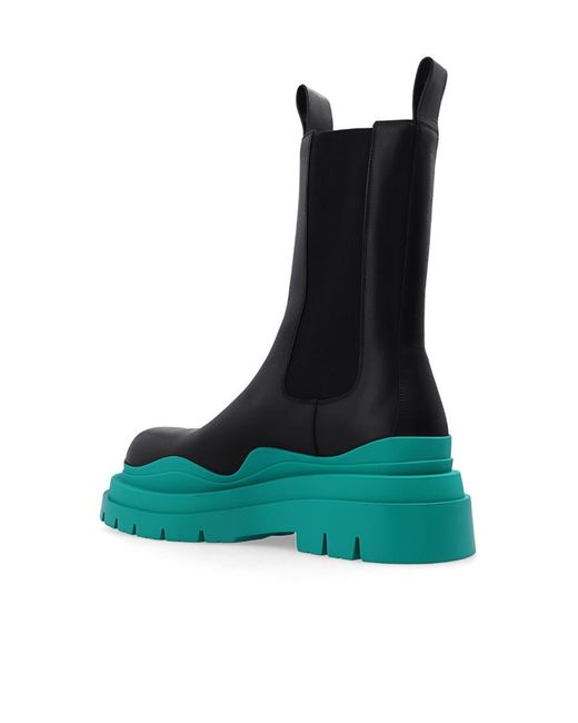 Bottega Veneta Blue Tire Contrast-Sole Boots for men