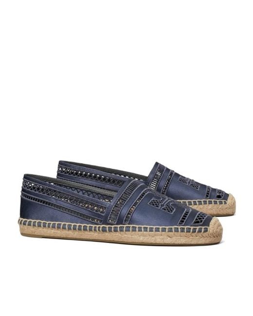 Tory Burch Blue Open Weave Espadrilles
