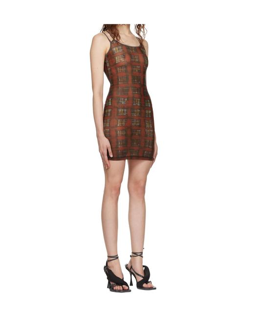 KNWLS Brown Vortex Mini Dress