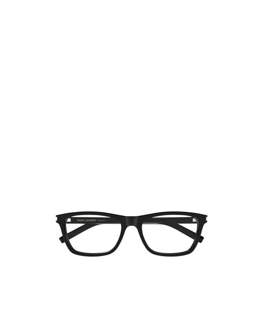 Saint Laurent White Eyewear Rectangle Frame Glasses for men