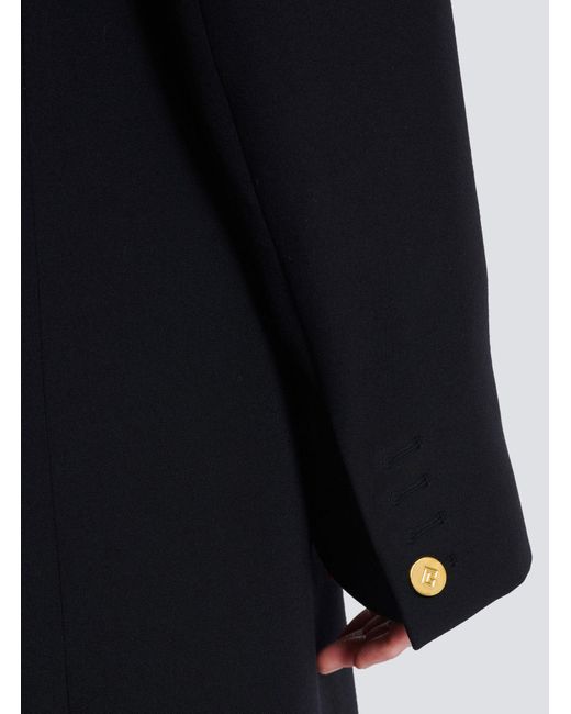 Balmain Black Long Coat for men