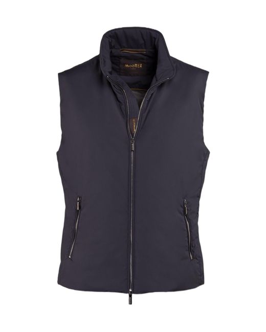 Moorer Black Senio-Skt Zip-Up Padded Gilet for men