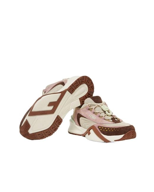 Fendi Multicolor Flow Colorblock Suede Runner Sneakers