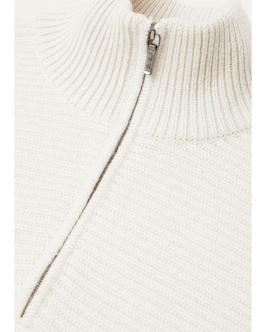 Loro Piana White Long-Sleeved Sweater for men