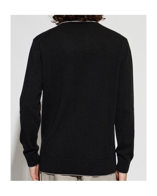 Eleventy Black Contrast-Trim Turtleneck Knitted Sweater for men