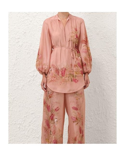 Zimmermann Pink Cascadian Tunic Top